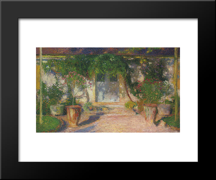 Terrace In Sun 20x24 Black Modern Wood Framed Art Print Poster by Martin, Henri