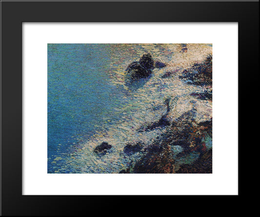 The Sea And Rocks 20x24 Black Modern Wood Framed Art Print Poster by Martin, Henri