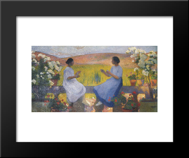 The Weaving Women 20x24 Black Modern Wood Framed Art Print Poster by Martin, Henri