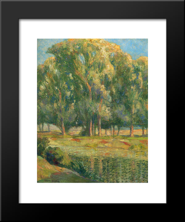 Trees By The River 20x24 Black Modern Wood Framed Art Print Poster by Martin, Henri