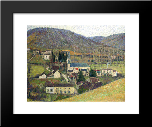 View Of Labastide In Gray Weather 20x24 Black Modern Wood Framed Art Print Poster by Martin, Henri