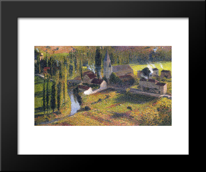 Village Labastide Du Vert 20x24 Black Modern Wood Framed Art Print Poster by Martin, Henri