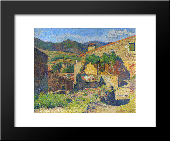 Village Street 20x24 Black Modern Wood Framed Art Print Poster by Martin, Henri