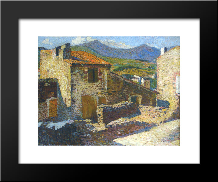 Village In The Sun 20x24 Black Modern Wood Framed Art Print Poster by Martin, Henri