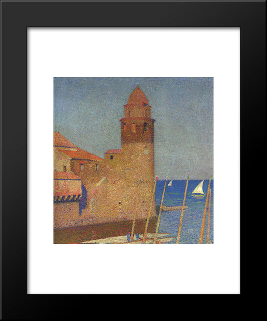 View Of Collioure 20x24 Black Modern Wood Framed Art Print Poster by Martin, Henri