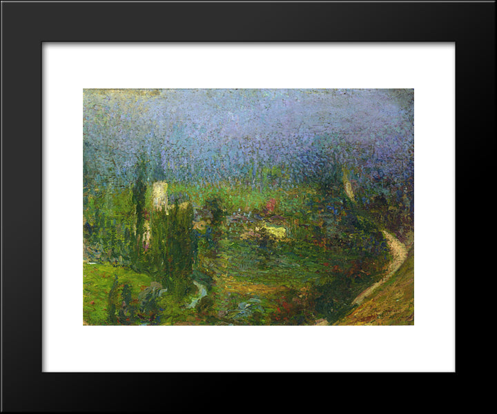 View Of Labastide Du Vert 20x24 Black Modern Wood Framed Art Print Poster by Martin, Henri