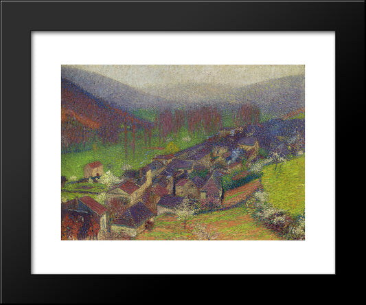 View Of Labastide Du Vert Below Marquayrol 20x24 Black Modern Wood Framed Art Print Poster by Martin, Henri