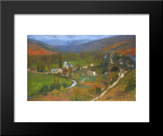 View Of Labastide Du Vert 20x24 Black Modern Wood Framed Art Print Poster by Martin, Henri