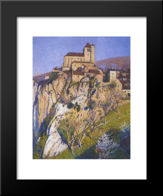 View Of Saint Cirq Lapopie 20x24 Black Modern Wood Framed Art Print Poster by Martin, Henri