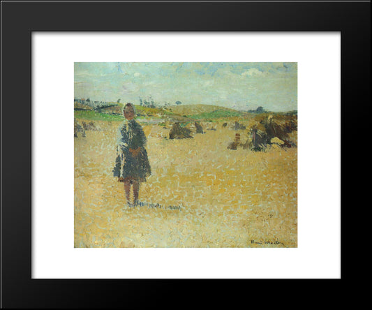 Young Girl In The Fields 20x24 Black Modern Wood Framed Art Print Poster by Martin, Henri