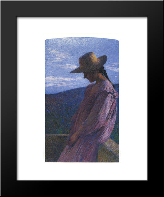 Young Girl Seated 20x24 Black Modern Wood Framed Art Print Poster by Martin, Henri