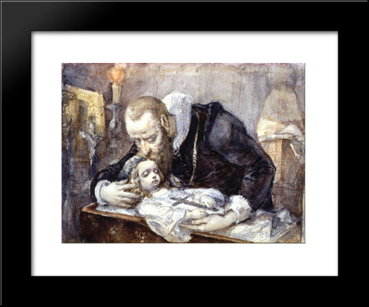 Jan Kochanowski Over The Dead Body Of His Daughter 20x24 Black Modern Wood Framed Art Print Poster by Matejko, Jan