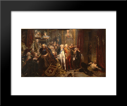 The Fall Of Poland 20x24 Black Modern Wood Framed Art Print Poster by Matejko, Jan