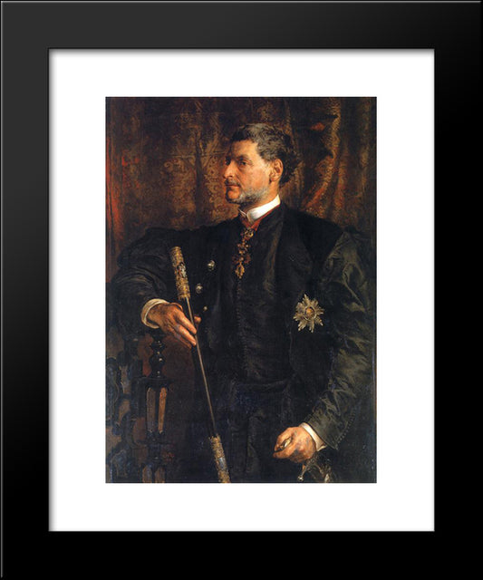 Portrait Of Alfred Potocki 20x24 Black Modern Wood Framed Art Print Poster by Matejko, Jan