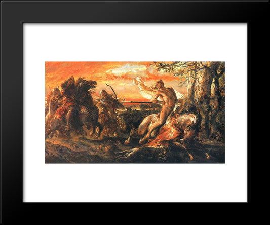 The Death Of Leszek The White 20x24 Black Modern Wood Framed Art Print Poster by Matejko, Jan