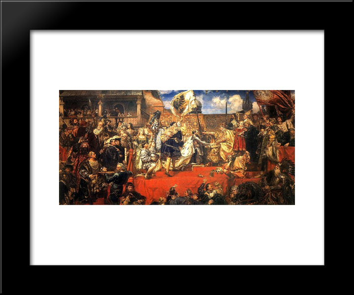 The Prussian Homage 20x24 Black Modern Wood Framed Art Print Poster by Matejko, Jan