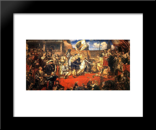 The Prussian Homage 20x24 Black Modern Wood Framed Art Print Poster by Matejko, Jan