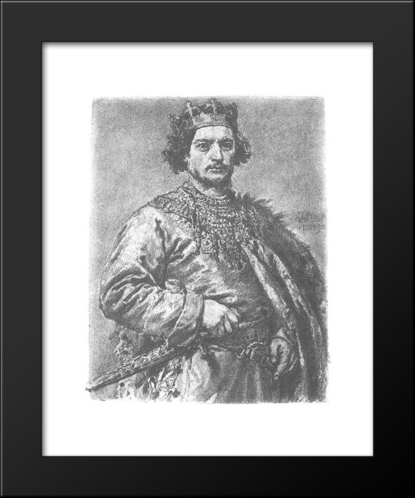 Boleslaw The Bold 20x24 Black Modern Wood Framed Art Print Poster by Matejko, Jan