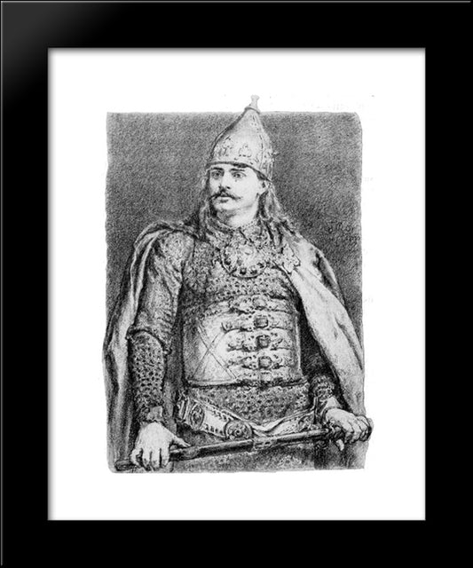 Boleslaw Iii Of Poland (Boleslaw The Wry Mouthed) 20x24 Black Modern Wood Framed Art Print Poster by Matejko, Jan
