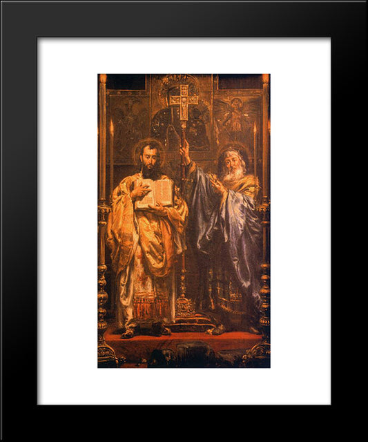 Cyril And Methodius 20x24 Black Modern Wood Framed Art Print Poster by Matejko, Jan