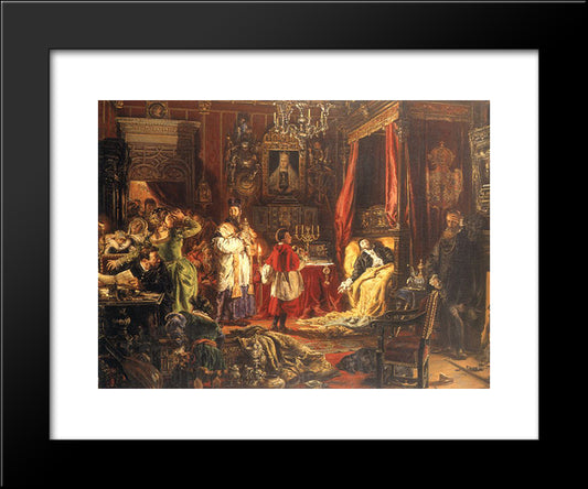 Death Of Sigismund Augustus At Knyszyn 20x24 Black Modern Wood Framed Art Print Poster by Matejko, Jan