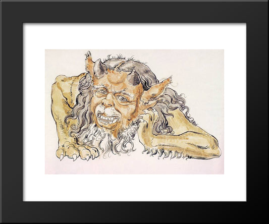 Devil 20x24 Black Modern Wood Framed Art Print Poster by Matejko, Jan