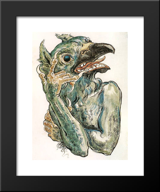 Devil 20x24 Black Modern Wood Framed Art Print Poster by Matejko, Jan
