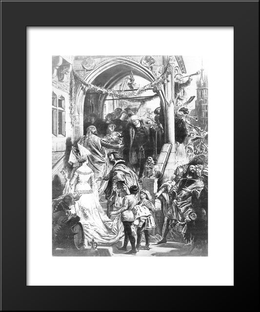 Feast Wierzynek 20x24 Black Modern Wood Framed Art Print Poster by Matejko, Jan