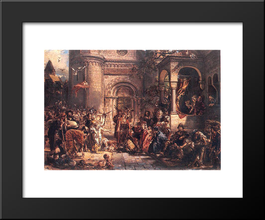 Immigration Of The Jews 20x24 Black Modern Wood Framed Art Print Poster by Matejko, Jan