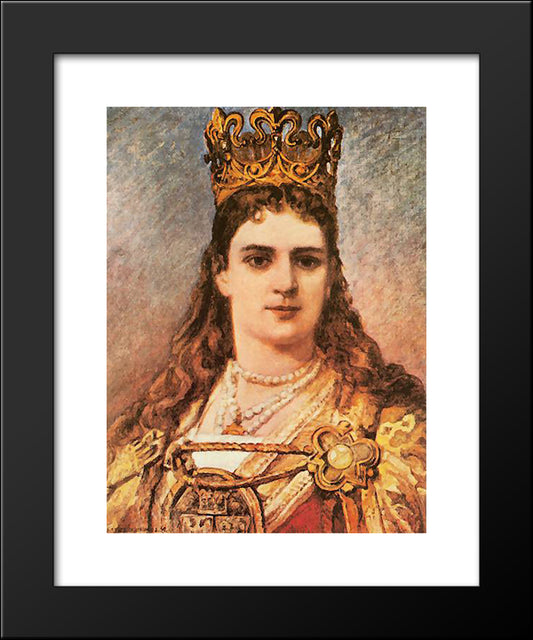 Jadwiga 20x24 Black Modern Wood Framed Art Print Poster by Matejko, Jan