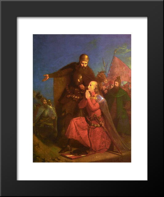 Jagiello With Witold 20x24 Black Modern Wood Framed Art Print Poster by Matejko, Jan