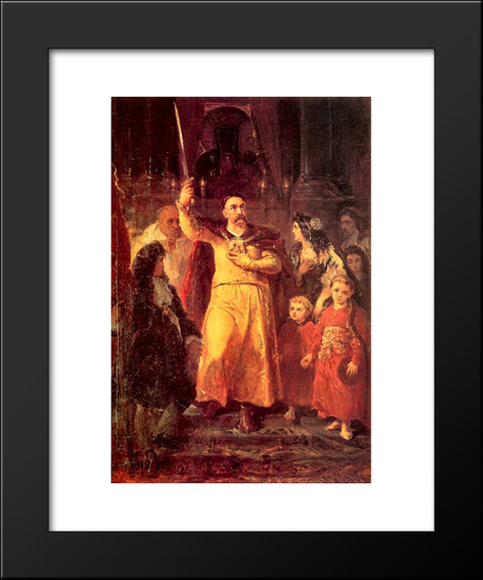 Jan Iii Sobieski 20x24 Black Modern Wood Framed Art Print Poster by Matejko, Jan
