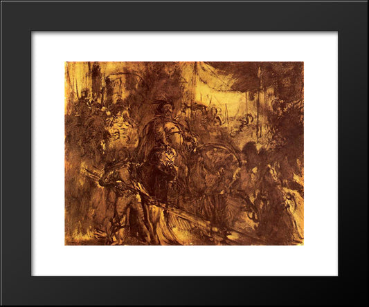 Jan Iii At Vienna 20x24 Black Modern Wood Framed Art Print Poster by Matejko, Jan