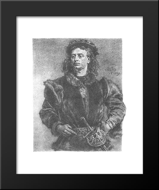 Jan Olbracht 20x24 Black Modern Wood Framed Art Print Poster by Matejko, Jan
