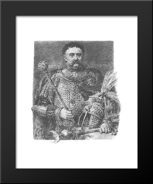 Jan Sobieski, Portraited In A Parade Scale Armour 20x24 Black Modern Wood Framed Art Print Poster by Matejko, Jan
