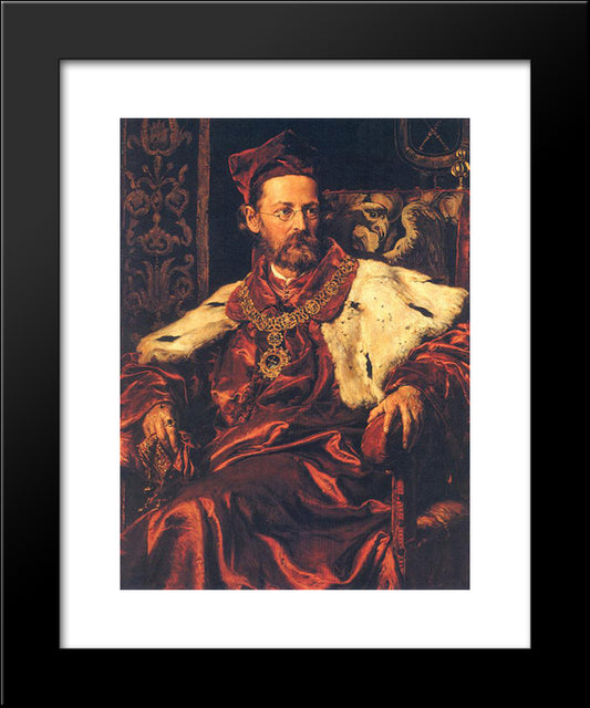 Jozef Szujski 20x24 Black Modern Wood Framed Art Print Poster by Matejko, Jan