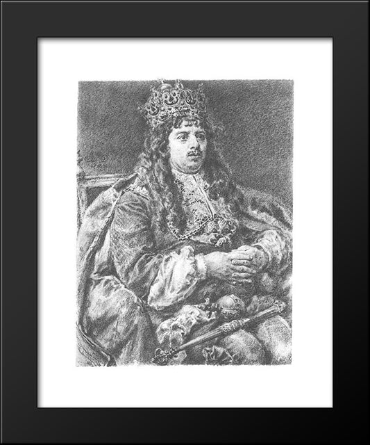 Michal Korybut Wi?Niowiecki 20x24 Black Modern Wood Framed Art Print Poster by Matejko, Jan