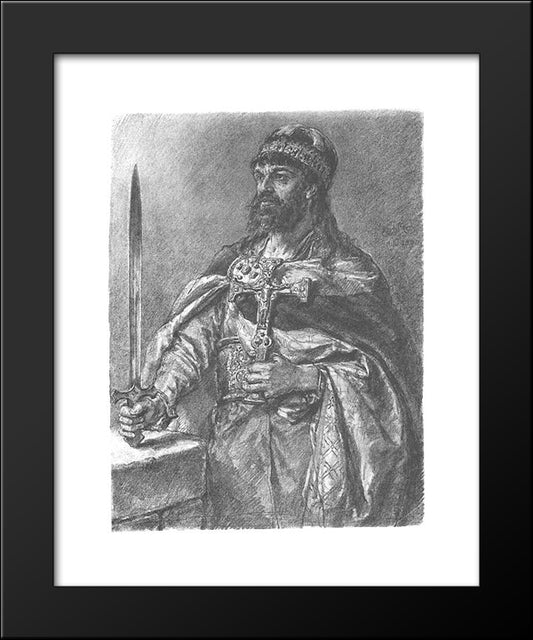 Mieszko 20x24 Black Modern Wood Framed Art Print Poster by Matejko, Jan