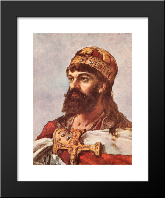 Mieszko I Of Poland 20x24 Black Modern Wood Framed Art Print Poster by Matejko, Jan