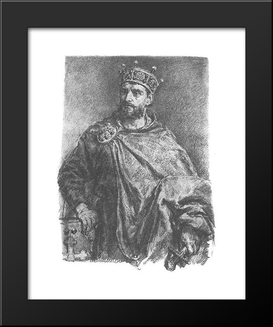 Mieszko Ii Lambert 20x24 Black Modern Wood Framed Art Print Poster by Matejko, Jan