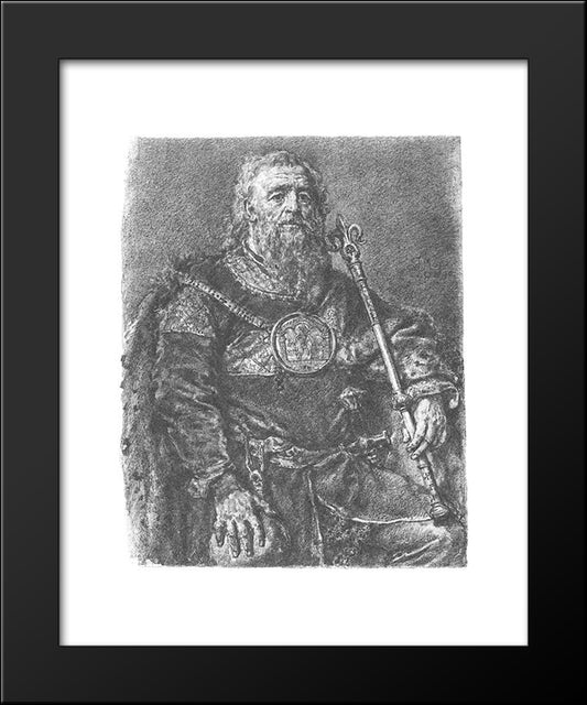 Mieszko Iii Stary 20x24 Black Modern Wood Framed Art Print Poster by Matejko, Jan