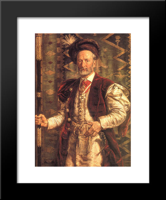 Portrait Of Mikolaj Zyblikiewicz 20x24 Black Modern Wood Framed Art Print Poster by Matejko, Jan