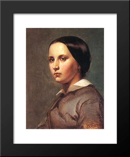 Portrait Of Sister 20x24 Black Modern Wood Framed Art Print Poster by Matejko, Jan