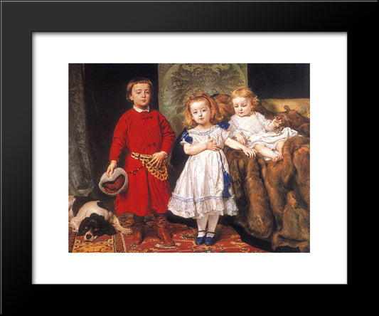 Portrait Of Three Children 20x24 Black Modern Wood Framed Art Print Poster by Matejko, Jan