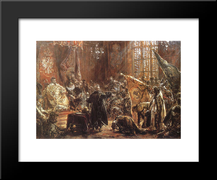 Shuiskiis Czars At The Seym In Warsaw 20x24 Black Modern Wood Framed Art Print Poster by Matejko, Jan