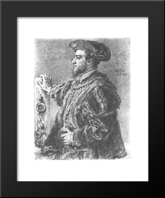 Sigismund Ii August 20x24 Black Modern Wood Framed Art Print Poster by Matejko, Jan