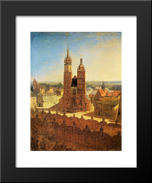 St. Mary'S Church 20x24 Black Modern Wood Framed Art Print Poster by Matejko, Jan