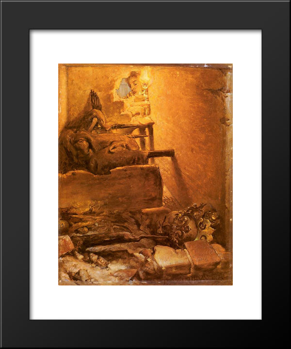 The Interior Of The Tomb 20x24 Black Modern Wood Framed Art Print Poster by Matejko, Jan