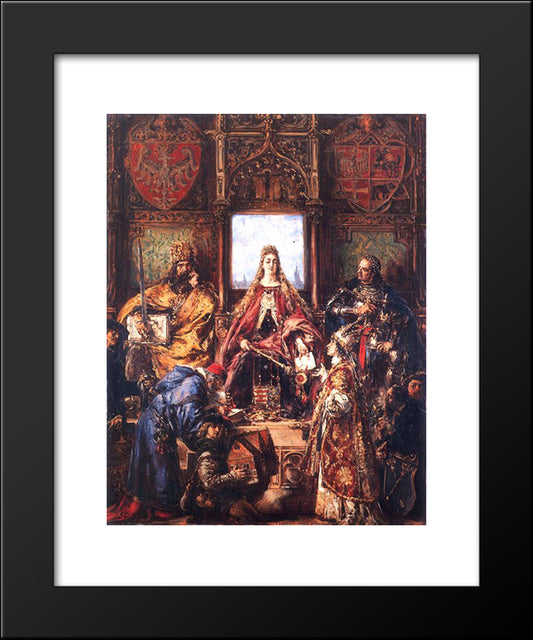 The Marriage Of Jadwiga And Jagiello 20x24 Black Modern Wood Framed Art Print Poster by Matejko, Jan