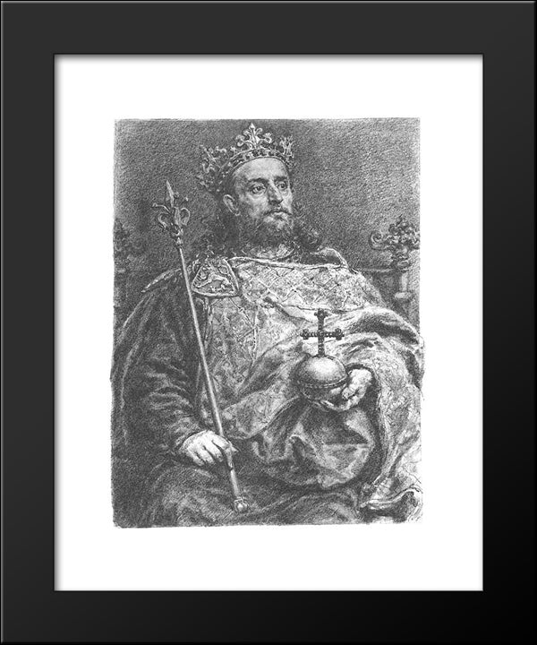 Wenceslaus Ii 20x24 Black Modern Wood Framed Art Print Poster by Matejko, Jan